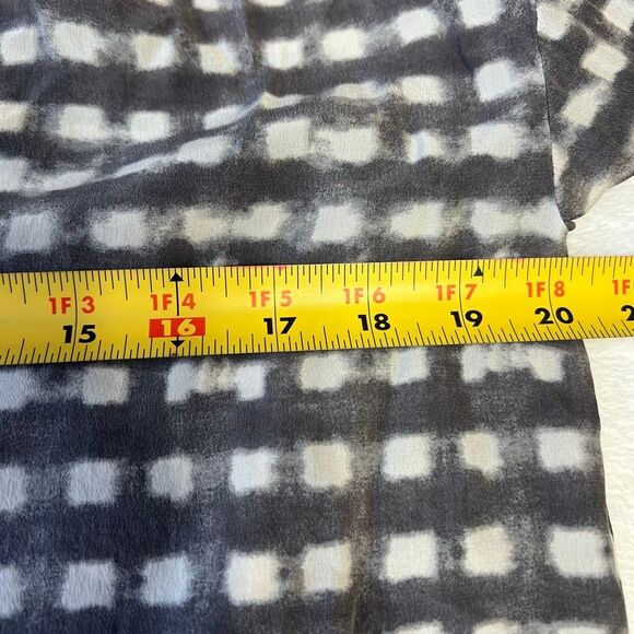 Theory Gray White Button Down Blouse Silk XS - Picture 7 of 7